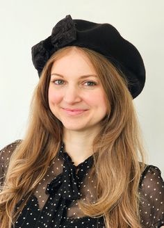 Practical and warm with a unique vintage vibe! Lovely very high quality Czech 100% wool beret.  Deep black color. (my photos do not due justice to this beret, it is som much better in person!) I decorated it with three vintage ribbons. Floral embroidered ribbon is from my travels in India. The black grosgrain  and velvet are both from France. One size fits all but beret has give and can stretch to fit most head sizes. It can be steamed and shaped larger if necessary. Beret circumference is the s Retro Winter Cloche Felt Hat, Retro Cloche Felt Hat For Winter, Vintage Beret For Fall, Vintage Flat Cap Beret For Fall, Black Bonnet Cap For Fall, Black Fall Bonnet Cap, Winter Retro Brimmed Beret, Black Wool Felt Hat For Winter, Retro Brimmed Winter Beret