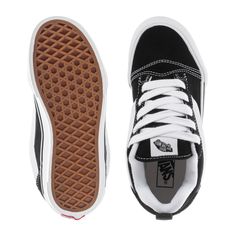 The Vans Knu Skool Kids Sneakers have a 90s vibe Vans breathed new life into, complete with a low profile and chunky laces. The heel pull tab will help your youngster put these on with the greatest of ease. Plus, with their rubber waffle outsole, you'll be ready to take on that half pipe. Lace-up. Upper: Suede. Outsole: Rubber. Outsole has waffle pattern, excellent for skating. Heel pull tabs. Puffy 3D molded sidestripe. Low-top. Account Verification, Almost There, Kids Sneakers, Pull Tab, New Life, Skating, Low Profile, Low Top, Lace Up