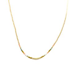 Glass seed bead jewelry is a great way to show off creativity in your style and our Seed Bead Necklace is no exception. There are five fun color combinations to choose from, each with its own distinctive style. Pair this 14k gold-filled necklace with our Seed Bead Short Bar Earrings for a truly special look. Multicolor Tiny Beads 14k Gold Filled Jewelry, Dainty Beaded Necklaces With Gold Beads, 14k Gold Filled Multicolor Tiny Beads Jewelry, Dainty Gold Beaded Necklaces, Adjustable 14k Gold-filled Beaded Necklace With Tiny Beads, Adjustable 14k Gold-filled Tiny Beads Necklace, Adjustable 14k Gold Filled Tiny Beaded Necklace, Bohemian 14k Gold-filled Jewelry With Colorful Beads, Adjustable Round Bead Gold-filled Necklace