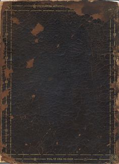 an old book with some writing on the front and back cover that has been torn off