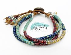 This Multicolor Seed Bead Wrap Bracelet Is The Perfect Gift For Her, This Beaded Leather Bracelet Is Handmade With Picasso Finished Seed Beads And The Finest Quality Rustic Leather, It Looks Great With Any Casual Outfit, Boho Jewelry Is Always In Style! The Focal Point Of This Multicolor Bracelet Is The Daisy Nickel Button Closure. This Bohemian Wrap Bracelet Is Perfect To Wear Alone Or Layered With Other Bracelets. NOTE Please Keep In Mind That Due To Lighting Effects, Real Color May Slightly D Bohemian Wrap, Multicolor Bracelet, Outfit Boho, Beaded Leather Bracelet, Seed Bead Bracelet, Beaded Wrap Bracelets, Beaded Wraps, Mesa Az, Bracelet Boho