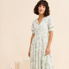 Button Front Maxi Dress | Nuuly Rent Chic Buttoned Dress For Garden Party, Chic Garden Party Dress With Buttons, Chic Buttoned Maxi Dress For Garden Party, Maxi Length Button Dresses For Garden Party, Maxi Length Dresses With Buttons For Garden Party, Garden Party Maxi Dress With Buttons, Feminine Dresses With Buttons For Garden Party, Spring Midi Dress With Covered Buttons And Knee-length, Spring Knee-length Midi Dress With Covered Buttons