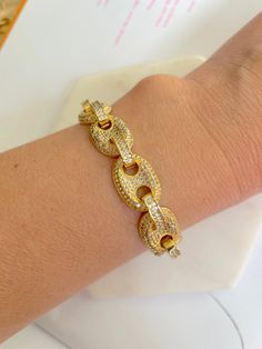 Featuring 925 gold plated metal, this elegant bracelet features a timeless pave design. Expertly crafted and designed to last, the Coffee beans pave bracelet is sure to elevate any occasion. Pave Bracelet, Elegant Bracelet, Coffee Beans, Gold Bracelet, Gold Plate, Bracelet, Fine Jewelry, Plating, Cafe