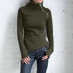 Solid Hoodie, Casual Turtleneck, Zipper Sweatshirt, Sweatshirt Oversized, Turtleneck Sweatshirt, Women Hoodies, Fall Hoodies, Sweatshirt Zipper, Autumn Casual