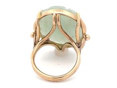 Ring Specifications:Stone: JadeJade Measurements: 29 mm x 21.62 mm x 6.58 mm Jade Carat Weight: ~37.20Metal: 14k Yellow GoldTotal Weight: 15.2 GramsRing Size: 8 (resizable)Stamped: "585" "14K"Condition: Preowned100% Authentic. Please ask all questions before bidding or making a best offer. International Bidders please contact us before bidding for shipping availability and charges. Green Oval Dome Ring For Formal Occasions, Modernist Oval Rings For Formal Occasions, Modernist Oval Rings For Formal Events, Oval Gemstone Rings In Modernist Style, Antique Oval Emerald Ring, Modernist Oval Gemstone Rings, Polished Yellow Gold Jade Jewelry, Oval Cabochon Jade Gemstone Jewelry, Jade Rings With Polished Finish In Oval Cabochon Shape