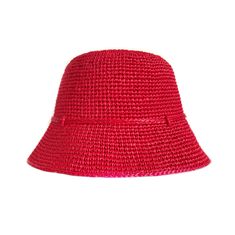 Hand knit red raffia bucket hat. It weighs next to nothing and lets cooling breezes blow through, whether you're working, trekking or kicking back at the beach. Colour: Here shown in RED. Made to order in 24 colors Composition: 100% raffia. Size:  XS - 53/54 cm   S - 55/56 cm   M - 57/58 cm   L - 59/60 cm XL - 61/62 cm Brim: 5 cm / 2 in Care: Clean with a wet sponge, then dry with a steam.  Made entirely by hand! Please note that real colors may slightly differ from their appearance on your disp Casual Crochet Bucket Hat For Travel, Red Wide Brim Crochet Hat For Spring, Red Crochet Wide Brim Hat, Red Wide Brim Crochet Hat, Straw Bucket Sun Hat, Straw Bucket Hat For Summer, Red Bucket Hat For Summer Outdoor, Red Bucket Hat For Outdoor Summer Activities, Red Brimmed Crochet Hat For Summer