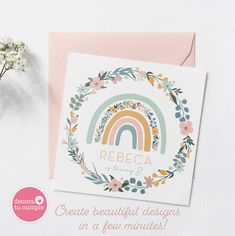 a greeting card with the words, create beautiful designs in a few minutes on it