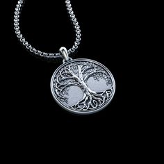 Scandinavian Yggdrasil Silver Viking Pendant, the World Tree or Tree Of Life. Item details: * Pendant Dimentions : 1.37 inch x 1.37 inch (3.5 cm x 3.5 cm) * 925K Sterling Silver * Chain + Pendant Weight: 13-15 grams Tree Of Life Round Pendant Jewelry For Anniversary, Sterling Silver Tree Of Life Jewelry For Anniversary, Symbolic Tree Of Life Round Pendant Jewelry, White Gold Tree Of Life Jewelry As Gift, Symbolic Silver Tree Of Life Jewelry, Symbolic Silver Jewelry With Tree Of Life, Symbolic Sterling Silver Tree Of Life Jewelry, Symbolic Tree Of Life Sterling Silver Jewelry, Sterling Silver Tree Of Life Nature-inspired Jewelry