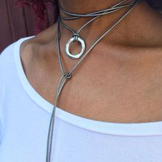 Y Necklace Long Necklace Lariat Necklace Leather Choker | Etsy Lariat Necklaces, Lariat Style Necklace, Necklace Bar, Necklace Leather, Santa Clarita, Y Necklace, Leather Chokers, Necklace Long, Necklace Choker