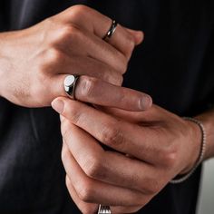 Our Silver Vintage Signet Ring has been crafted to be worn on a day-to-day basis or even as a classy finishing piece. Also available in Gold, Black & Rose Gold. Everyday Metal Jewelry With Simple Design, Everyday Simple Metal Jewelry, Classic Silver Jewelry With Simple Design, Trendy Simple Round Jewelry, Minimalist Stainless Steel Ring With Round Band, Everyday Metal Rings With Polished Finish, Sleek Round Jewelry For Gift, Sleek Jewelry Gift, Minimalist Stainless Steel Rings For Formal Occasions