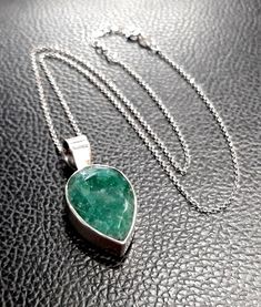 Jewelry Emerald, Necklace Emerald, Emerald Pendant, May Birthstone, Emerald Necklace, Teardrop Necklace, Emerald Jewelry, Emerald Gemstone, Necklace Sterling Silver