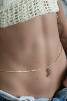 WHEN YOU WANNA CHANGE IT UP WHAT IT IS: A dainty, convertible belly chain with a round disc charm in gold vermeil WHY IT’S SPECIAL: Make a statement with some dainty, but daring body jewelry. Wear it is a wrap necklace, a long necklace or a belly chain! GOOD TO KNOW: Gold vermeil: 18k gold plating over sterling silverDimensions:Extra Small: 26 inches with 3 inches extender chain for a total of 29 inches.Small: 28 inches with 3 inches extender chain for a total of 31 inches.Medium: 30 inches with Small Belly, Waist Necklace, Belly Necklace, Belly Chain Body Jewelry, Waist Chains Body Jewelry, Belly Chain Aesthetic, Belly Necklaces, Gold Waist Chain, Belly Necklace Chains