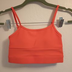 Xs Nwot Tangerine/Orange Sports Bra Ribbed Material Fully Adjustable Straps Armpit To Armpit 11" Ribcage 12" Removable Pads Sold Out Online Calvin Klein Sports Bra, Swim Shoes, Tangerine Orange, Lululemon Tank Top, Crochet Halter Tops, Racerback Sports Bra, Victoria Secret Sport, Pink Sports Bra, Levi Jeans 501