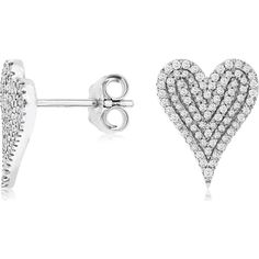 Royal 14K White Gold Diamond Heart Earrings - 0.35 Carat Total Diamond Weight Classic White Heart Shaped Diamond Earrings, Classic White Heart-shaped Diamond Earrings, Classic Heart-shaped Diamond Earrings For Formal Occasions, Classic Heart Diamond Earrings For Formal Occasions, Classic Heart-shaped Diamond Earrings, White Diamond Heart-shaped Earrings, Fine Jewelry Open Heart Earrings For Anniversary, White Gold Double Heart Fine Jewelry Earrings, White Gold Double Heart Earrings Fine Jewelry