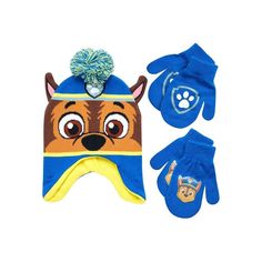 Hat is made of durable acrylic knit exterior and a soft micro-fleece inside lining for comfort and warmth and features a matching color yarn pom for a fun look. Acrylic mittens or gloves feature a character logo gripper print design. Paw Patrol 3, Boys Winter Hats, Paw Patrol Chase, Character Logo, Colorful Hat, Chase Paw Patrol, Paw Patrol Nickelodeon, Toddler Age, Pom Pom Hat