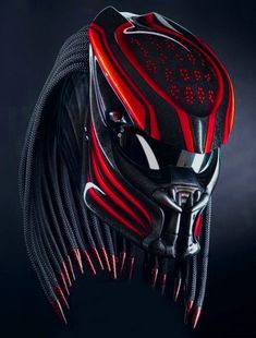 an advertisement for the new nike shoe company featuring a futuristic mask with spikes on its head