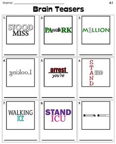 24 Rebus ideas | word puzzles, rebus puzzles, brain teasers