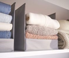 Real Living Stackable Sweater Storage Bins, 2-Pack | Big Lots Sweatshirt Storage Ideas, Sweater Storage Ideas, Shelf Storage Bins, Collapsible Shelf, Store Sweaters, Sweater Organization, Storage Closet Shelving, Collapsible Shelves, Linen Closet Storage