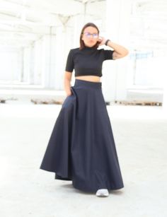 Indulge in timeless style with our high-waisted maxi skirt. Crafted from luxurious cotton gabardine, it boasts a flattering flare that effortlessly elongates your silhouette. The perfect blend of comfort and sophistication. The high waist and flared silhouette create feminine look. Dress it up or down - it's a versatile piece for any occasion. ◈ Stylish and chic fashion is our shared dream! You can be sure that this piece is made with a lot of love and craftsmanship.  ◈ S I Z I N G ◈ This item i Elegant Blue Maxi Skirt, Blue Gathered Maxi Length Skirt, Chic Blue Full-length Maxi Skirt, Chic Blue Full Length Maxi Skirt, Elegant Blue High Waist Maxi Skirt, High Waist Gathered Maxi Skirt, Full Length Gathered Maxi Skirt, Victorian Walking Skirt, Long Flare Skirt