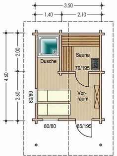 the floor plan for a small cabin