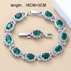 Brand Name: MaytrendsStyle: TRENDYOccasion: WeddingShape\pattern: FlowerGender: WomenMaterial: Cubic ZirconiaFine or Fashion: FashionJewelry Sets Type: Bridal Jewelry SetsItem Type: Jewelry SetsRing Size: US SizeMetallic Color: Silver Color Elegant Green Bracelets For Wedding, Elegant Green Wedding Bracelets, Elegant Green Bridal Set For Wedding, Green Crystal Bracelets For Wedding, Elegant Green Bridal Sets For Parties, Silver Bridal Jewellery, Arabic Jewelry, Bracelet And Ring, Crystal Jewelry Sets