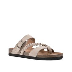 White Mountain-Hazy Slide Sandal The Hazy slide sandal from White Mountain infuses boho beachy vibes to your summer wardrobe. This platform sandal features braided asymmetrical strap for added style and adjustable buckle strap at the midfoot and toe loop to ensure a secure fit. Boho Beachy, White Mountain Shoes, Beachy Vibes, Trending Boots, Trending Sneakers, Athleisure Fashion, White Mountain, Sandals Brands, Shoe Store