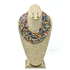 One of a kind seven strand neckline trade beads necklace made with love and patience in Tanzania. Necklace is made out of assorted glass trade beads which were once used to purchase African resources by early Europeans. Trade beads were used between the 16th and 20th century. One size fits all. Trade Beads, African Culture, Beads Necklace, African Art, Tanzania, Made With Love, One Size Fits All, 20th Century, With Love