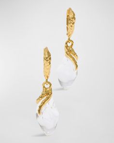 Alexis Bittar earrings    14karat gold plated brass    Handcarved and handpolished Lucite® acrylic    Leverback closure    For pierced ears    Imported Gold-tone Drop Earrings, Gold-tone Teardrop Pierced Earrings, Clear Teardrop Earrings For Pierced Ears, Brass Drop Single Earring, Alexis Bittar Earrings, Lucite Earrings, Beauty Event, Sisley Paris, Roberto Coin