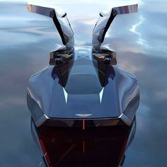 a futuristic looking boat floating on top of water