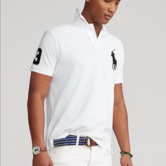 Classic Custom Slim Fit Rl Polo Shirt With Big Pony Sizes Medium, Large & Extra Large. ** Update Extra Large - Sold Out In Black, But (Available In Gray & Navy Blue. Get This Classic Shirt Now!! $115 Online Tags # Summer Spring Fashion Sun Sunlight Block Beach Pool Lake Vacation Hotel Party Sunblock Tanning Waves Water Cool Sports Car Convertible Hotmom Trendy Shades Glasses Father’s Holiday Golf Course Club Travel Stepdad Gift Graduation Birthday Communion Wedding Getaway Present Surprise Prize White Slim Fit Casual Shirt, Classic White Polo Collar Shirt, Ralph Lauren Polo Collar Tops For Spring, Ralph Lauren Spring Polo Collar Top, Fitted White Sporty Polo Shirt, Slim Fit White Cotton T-shirt, White Slim Fit Cotton T-shirt, Slim Fit White Cotton Polo Shirt, White Casual Polo Collar Shirt