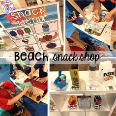 the beach snack shop is open and ready for kids to enjoy their time at it