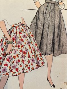 two women's dresses, one in floral print and the other in pleated