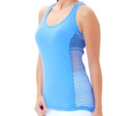 0259 90 Degree By Reflex Impression Mesh-Side Scoop Neck Racerback Tank - Women Color Is Between A Blue And Lilac Mesh Accents On The Sides Lend Breathable Style To This Racerback Tank. Its Modern Design And Spirited Hue Make This Stretchy Tank A Versatile Option For Your Activewear Collection. Self: 88% Polyester / 12% Spandex Contrast: 90% Polyester / 10% Spandex Machine Wash; Tumble Dry Imported New With Tags Questions? Leave A Comment Below! Functional Blue Racerback Tank Top, Blue Breathable Tank Top For Yoga, Breathable Blue Tank Top For Yoga, Blue Stretch Breathable Tank Top, Blue Breathable Athleisure Tank Top, Breathable Blue Tank Top For Sports, Blue Breathable Tank Top For Sports, Blue Breathable Sports Tank Top, Blue Stretch Tank Top For Training