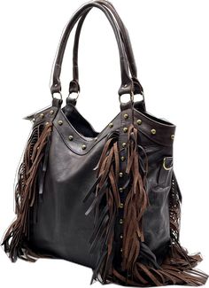 Western Style Brown Bag For Fall, Western Brown Bags For Fall, Western Style Shoulder Bag For Everyday, Western Style Brown Bags For Daily Use, Brown Western Bag With Fringe, Western Brown Bag With Fringe, Western Leather Bag With Fringe, Western Leather Bags For Fall, Western Style Fringed Bags For Everyday Use