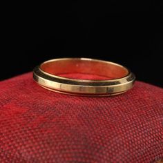 Beautiful Antique Art Deco 14K Yellow Gold Engraved Wedding Band - Size 5 1/2. This gorgeous pristine wedding band is a new old stock ring that has never been worn before. It has survived 100+ years in a safe and just recently discovered. It is truly a remarkable find! Item #R0639Metal: 14K Yellow GoldWeight: 2.3 GramsRing Size: 5 1/2*Unfortunately this ring cannot be sized.Measurements: 3 mm widthLayaway: For your convenience, we will be happy to provide layaway payment options. Please contact Heirloom 14k Engraved Wedding Ring, Yellow Gold Engraved Ring Stamped 14k For Marriage, Classic Rings With Decorative Band For Ceremonial Use, Formal Heirloom Engraved Ring Stamped 14k, Classic Ceremonial Rings With Decorative Band, Wedding Engraved Ring In 14k Gold, Engraved Yellow Gold Bands For Formal Occasions, Classic Yellow Gold Jewelry For Ceremonial Wedding, Gold Milgrain Jewelry For Wedding