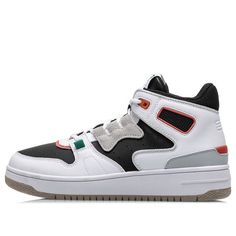 (WMNS) Li-Ning Attack 2020 AGBQ116-2 (SNKR/Retro/Low Top/Women's/Non-Slip/Basketball/Wear-resistant/Shock-absorbing) Retro White High-top Sneakers For Streetwear, Casual White Sneakers With Letter Print, White Casual Sneakers With Letter Print, Casual White Basketball Shoes For Streetwear, White Letter Print Sneakers For Streetwear, Retro White Basketball Shoes For Streetwear, Casual White Basketball Shoes For Light Sports, White High-top Sneakers With Letter Print For Streetwear, Casual White Breathable Basketball Shoes