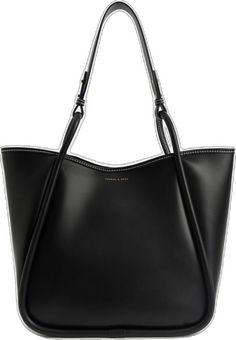 Black Structured Bag For Shopping, Black Structured Shopping Bag, Structured Black Bag For Shopping, Structured Black Shopping Bag, Black Structured Bag With Leather Handles, Structured Hobo Bag For Daily Use, Black Structured Shoulder Bag With Handles, Sleek Tote Shoulder Bag For Daily Use, Black Shoulder Bag With Rolled Handles For Work