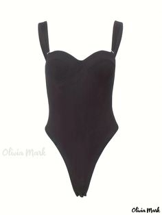 Olivia Mark - Solid Color Bustier Cami Bodysuit, Sleeveless One Piece Bodysuit, Women's Clothing Chic Sleeveless Bodysuit With Built-in Bra, Fitted Backless Tank Top With Lined Body, Elegant Sleeveless Bodysuit With Straps, Elegant Sleeveless Straps Bodysuit, Chic Sleeveless Lined Camisole, Fitted Sleeveless Bodysuit With Built-in Bra, Fitted Summer Bodysuit With Tank Straps, Fitted Bodysuit With Lined Body And Tank Straps, Elegant Sleeveless Bodysuit With Built-in Bra