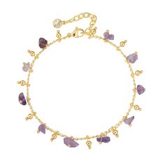 PRICES MAY VARY. BRACELET SIZE-7"+1.5" extender, 14K plated gold. This unique design bracelet is fashionable everyday jewelry, We believe that this beautiful bracelet will bring you an exquisite experience PURPLE STONE CHARM. A stunning fusion of gold and purple stones adorning this bracelet, creates a regal and captivating aesthetic. Each stone within the bracelet showcases its unique shade and sparkle, catching the light with every movement HIGH-QUALITY MATERIAL. This dainty gold bracelet is n Dainty 14k Gold Purple Jewelry, Purple Jewelry Bracelet, Purple Jewelry Bracelet With Adjustable Chain, Purple And Gold Bracelets, Gold And Purple Bracelet, Elegant Gold Amethyst Crystal Bracelet, Dainty Yellow Gold Star Bracelet, Dainty Gold Bracelet, Gold Jewelry Gift