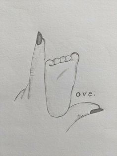 a pencil drawing of a foot with the word love written on it