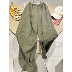 Lasaky - Stylish Casual Patchwork Wide Leg Trousers with Parachute Design Parachute Design, Stylish Midi Dress, Casual Jumpsuit, Dress With Tie, Overalls Women, Type Of Pants, Wide Leg Trousers, Army Green, Leg Pants