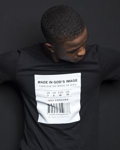 We are made in God's image. So God created mankind in his own image, in the image of God he created them; male and female he created them. Genesis 1:27 And just as we have borne the image of the earthly man, so shall we[a] bear the image of the heavenly man 1 Corinthians 15:49 Unisex fit T-Shirt.  Fits true-to-size for God Tshirt Ideas, Female Tshirt Design, Not Luck Just God, Bible T Shirt Design, But God Shirt, Christ Aesthetic, Just God Shirt, Gospel Clothing, Men Christian Shirts