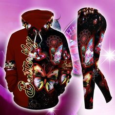 Butterfly Light Purple All Over Print Leggings Hoodie Set Outfit For Women | Hts1027 Hoodie Set Outfit, Butterfly Light, Butterfly Lighting, Leggings Hoodie, Red Leggings, Hoodie Set, Outfit For Women, Yoga Pant, Leggings Set