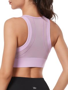 PRICES MAY VARY. FRONT ZIP SPORTS BRA - There is nothing more annoying than having to do a contortionist trick to get the sports bra off after a workout and getting all sweaty, you just unzip! Super easy! That’s where the joy of a front zip sports bra comes in. Especially if you have had any sort of shoulder injury/surgery or even while nursing. YKK zipper with anti-scratch device,will stay in place all day long, the top has a cloth flap, keeps it from poking you, not even notice it's there afte Fitted Nylon Activewear For Sports Events, Fitted Breathable Activewear For Light Sports, Activewear With Breathable Mesh For Workout, Purple Nylon Activewear For Workout, Fitted Activewear With Built-in Padding For Light Sports, Purple Nylon Activewear For Gym, Fitted Activewear With Breathable Mesh, Fitted Activewear With Breathable Mesh And Fabric, Breathable Athleisure Activewear For Sports