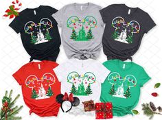 Disney Christmas Magic Kingdom Christmas Family Matching T Shirt Group Disney Shirts Christmas, Christmas Disney Family Shirts, Disney Family Shirts Christmas, Thanksgiving Disney Shirts, Disney Christmas Shirts Family, Magic Kingdom Christmas, Disney Character Shirts, Disney 2025, Vacation T Shirt