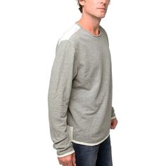 This GYPSY 05 sweatshirt is crafted with a unique, casual cut. It boasts 54% Cotton, 37% Poly, and 9% Rayon and is made with eco-friendly dyes and fabrics. The contrasting cream material on the back and cuffs gives this lightweight garment a stylish look. Proudly made in Hollywood, CA U.S.A. Club Sweatshirts, In Hollywood, Men Sweater, Hollywood, Mens Tshirts, Mens Tops, Sweatshirts, Fabric