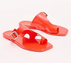 These modern jelly sandals elevate the popular childhood style with cutout details and an added buckle. Wear them poolside with a flowy caftan or with a slim ankle pant and striped sweater. From Vince Camuto. Summer Vacation Jelly Sandals With Buckle Closure, Casual Summer Jelly Sandals With Buckle Closure, Casual Summer Jelly Sandals With Buckle, Chic Jelly Sandals For Summer Vacation, Spring Jelly Sandals With Buckle Closure, Chic Open Toe Jelly Sandals For Summer, Trendy Sandals For Poolside Spring Occasion, Trendy Open Toe Jelly Sandals For Spring, Chic Poolside Sandals For Spring