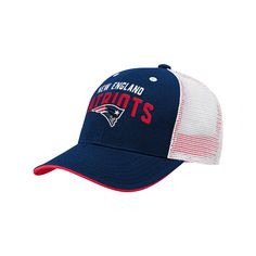 Show that the newest member to the New England Patriots fan club is big on team spirit with this Core Lockup mesh back snapback hat. This lid features bold team graphics across the crown and breathable mid and rear panels for comfortable all-day wear. Your kiddo will love finishing off their New England Patriots game day outfit with this fun cap!Show that the newest member to the New England Patriots fan club is big on team spirit with this Core Lockup mesh back snapback hat. This lid features b Collegiate Snapback Hat For Game Day, Collegiate Curved Bill Trucker Hat For Sports, Collegiate Trucker Hat With Curved Bill For Sports, Sporty Trucker Hat For Game Day With Curved Bill, Game Day Snapback Hat With Team Logo, Collegiate Trucker Hat For Sports Events With Curved Bill, Collegiate Trucker Hat For Sports Events, Fan Merchandise Snapback Hat With Team Logo, Snapback Hat With Team Logo For Fan Gear