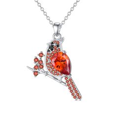 PRICES MAY VARY. 🐦 Design 🐦: Cardinal necklace can be as a spiritual sustenance, to remind them that their loved ones will always be with them in spirit. When cardinals appear, angels are near. It symbolize spiritual messengers and remind us of a love one who has passed. 🐦 Material 🐦: Made of 925 Sterling Silver. 🐦 Size 🐦: pendant's size is 25mm. The necklace chain is 18 inch chain with 2 inch extender chain. 🐦 Gift 🐦: It is a surprised gift for your daughter, mother, wife, girlfriend, f Personalized Red Jewelry For Birthday Gift, Red Cubic Zirconia Jewelry Gift, Red Cubic Zirconia Birthstone Jewelry, Red Cubic Zirconia Jewelry For Mother's Day, Red Cubic Zirconia Necklace Gift, Mother's Day Red Cubic Zirconia Jewelry, Red Birthstone Jewelry As A Gift For Her, Red Birthstone Jewelry Gift For Her, Red Birthstone Jewelry For Her