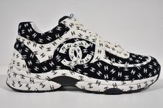 Chanel 22A Black White Suede Printed CC Logo Flat Runner Trainer Sneaker 39 ********** Chanel ********** Brand: Chanel Size: 39 (know your Chanel size) Name: Trainer Color: Black &; White Style: 22A Style#: G39230 X56690 K4721 Material: Printed Suede Calfskin Lace up tie front Chanel white CC side logo Black and white CC logo printed suede calfskin material Large CC bottom logo *** SOLD OUT SUPER RARE *** Brand new in box, comes with original box and dust bag 100% Authentic or your money back Great gift I ship worldwide Any other questions just ask, I will be happy to answer them eBay store powered by Shopping Feed. Logo Black And White, Chanel Black And White, Chanel White, Lace Flats, Chanel Brand, Suede Tote, Hot Sneakers, Trainer Sneakers, Logo Black